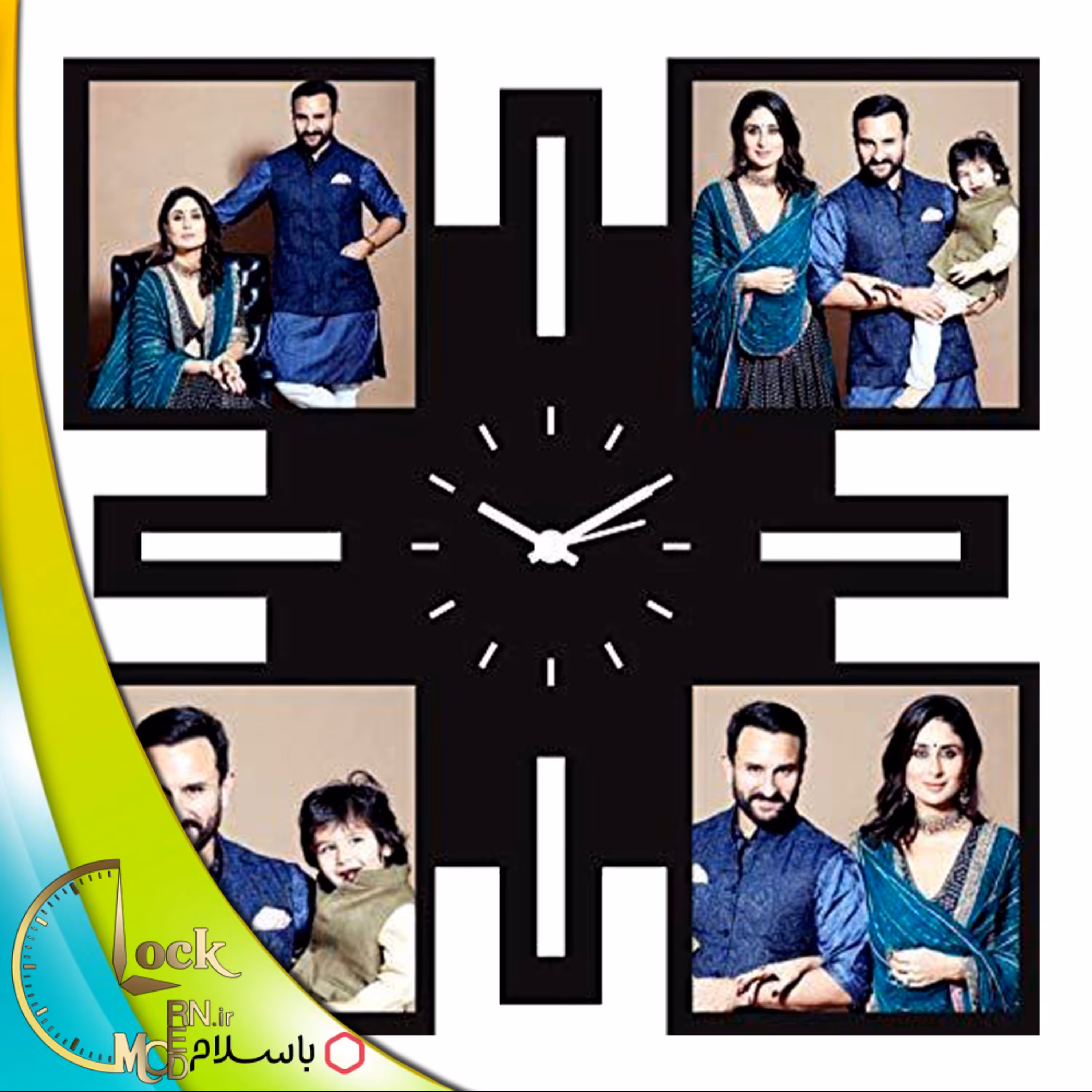 ساعت دیواری 4 عکسه کد 280 (پس کرایه)