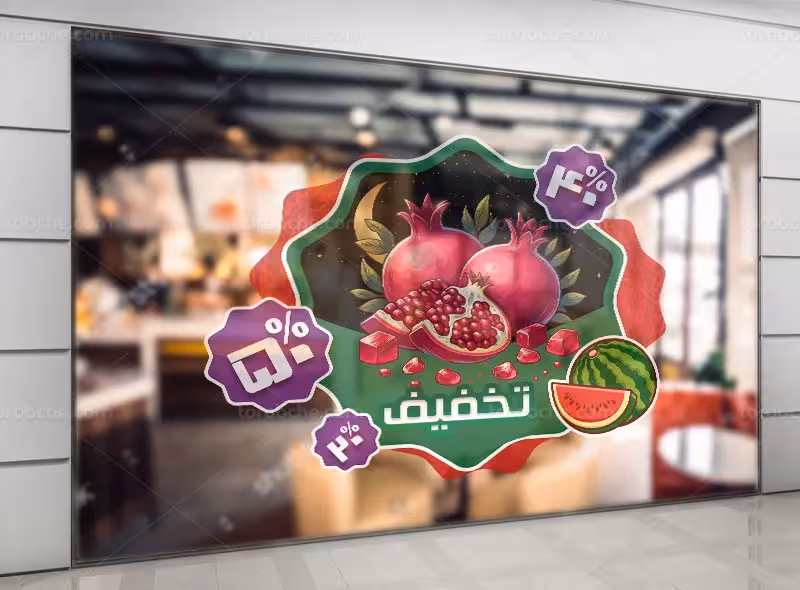 لایه باز استیکر تخفیف شب یلدا | گرافیک با طعم تربچه