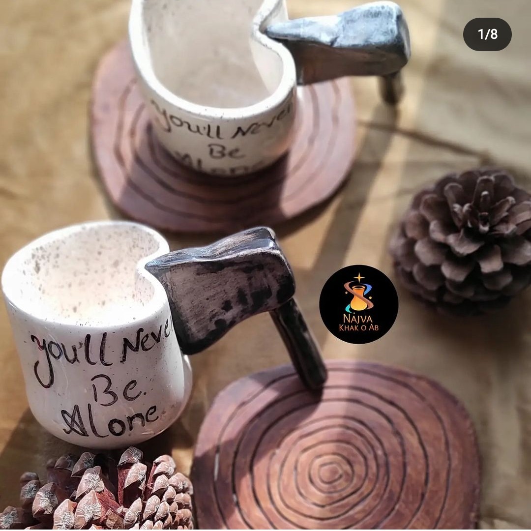 ماگوکیکخوری سرامیکی کاملا دست ساز با طرح تبروتنهدرخت 