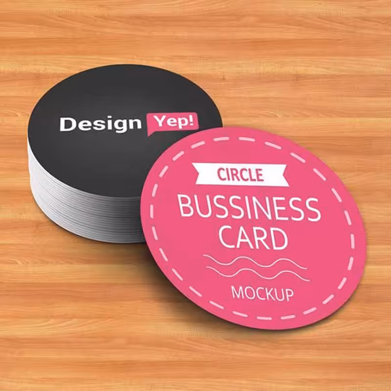 چاپ 1000 عدد کارت ویزیت دایره ای سلفون دو رو قطر 4 سانت 