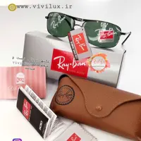 عینک آفتابی شیشه سنگی ری بن UV 400 همراه پک کامل (شیشه طلق یا پلاستیک نیست) Ray Ban مردانه