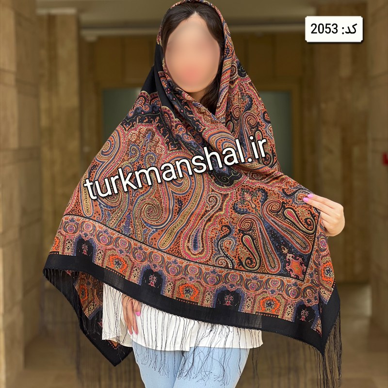 روسری ترکمن ابریشمی (ایتالیایی) کد 2053