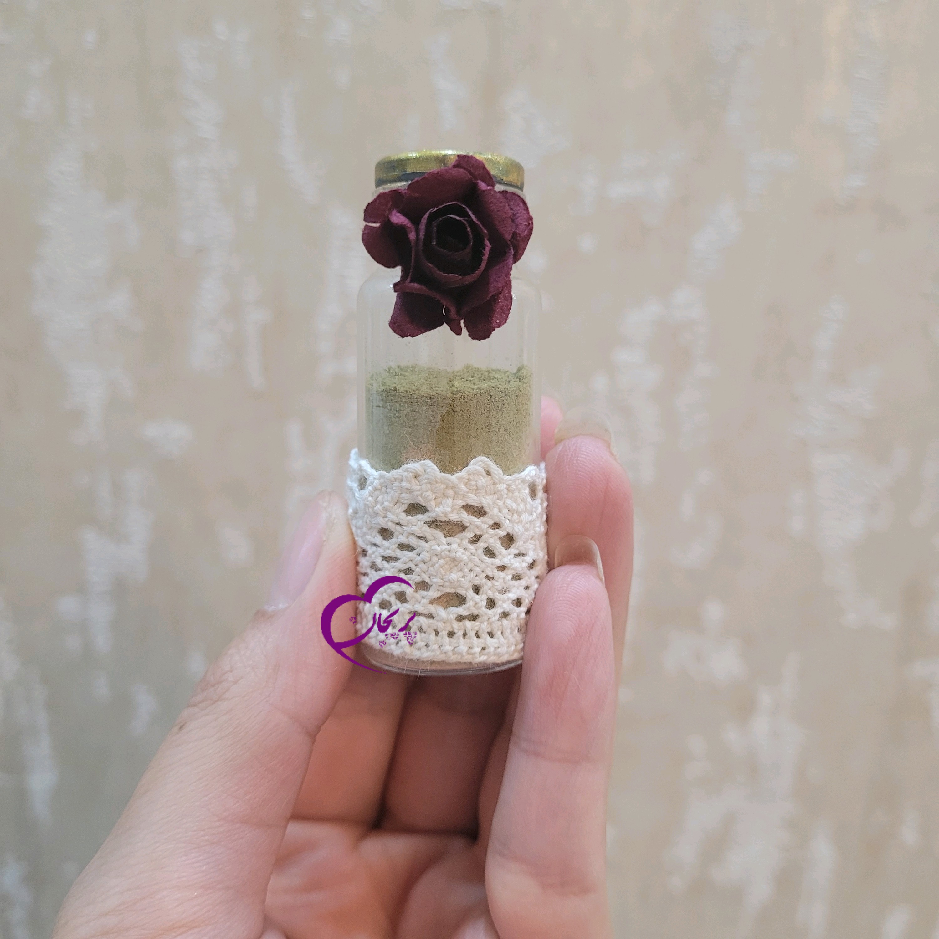 گیفت عروسی و حنابندان شیشه ای حنا و گل پریجان (پس کرایه)