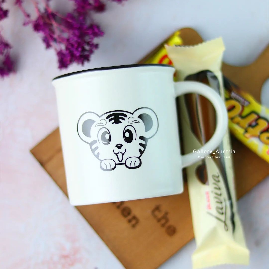 ماگ سرامیکی طرح ببر بامزه قابل استفاده در ماشین ظرفشویی و ماکرو مناسب برای نوشیدنی های سرد و گرم