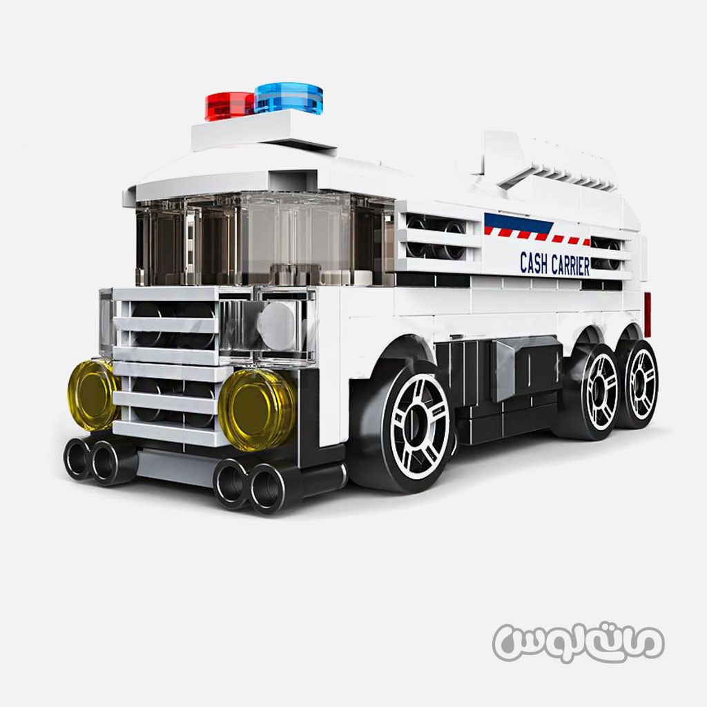 اسباب بازی ماشین حمل پول عقب کش ساختنی 121 قطعه دکول


