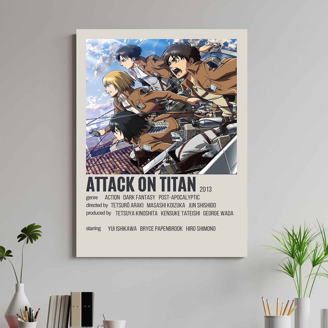 تابلو شاسی طرح انیمه اتک آن تایتان  ATTACK ON TITAN سایز 7 در 10 کد 1217