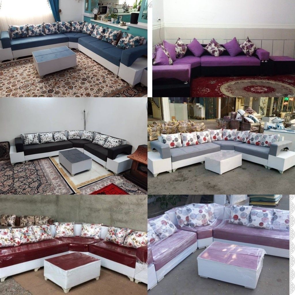 مبل ال دوبل دسته دار 7نفره تنوع رنگ و مدل به دلخواه مشتری