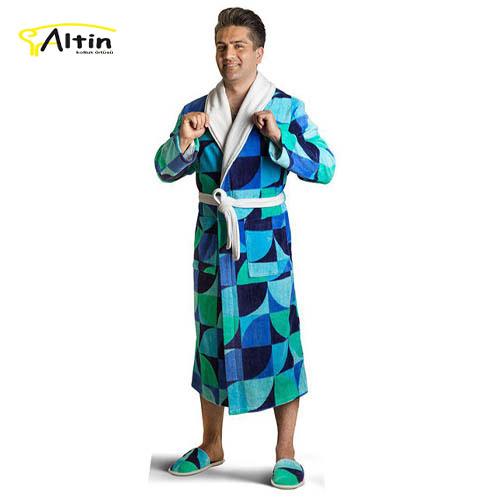 حوله پالتویی پودایران مدل پیکاسو آبی سایز 115