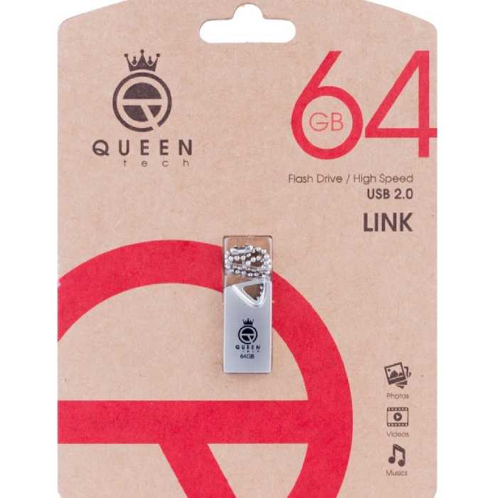فلش مموری کوئین تک مدل LINK ظرفیت 64 رنگ طلایی