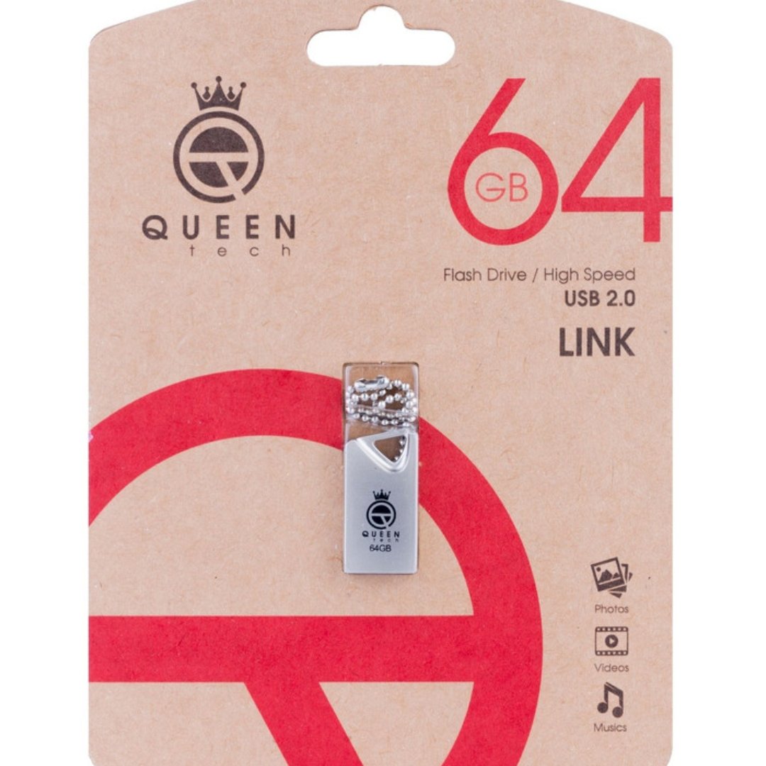 فلش مموری کوئین تک مدل LINK ظرفیت 64 رنگ طلایی
