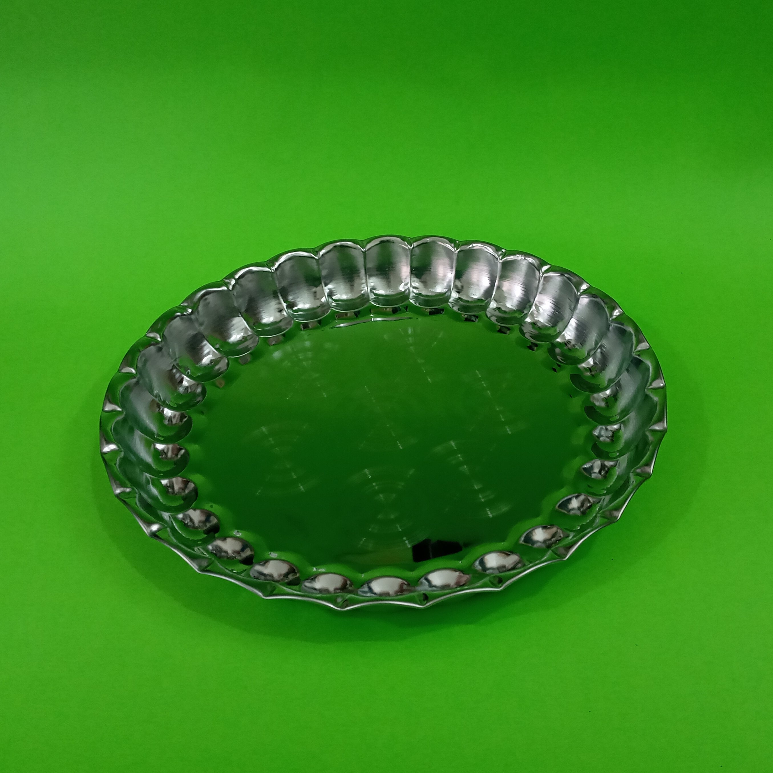 سینی روکش دار استیل قطر 23 سانت کنگره ای