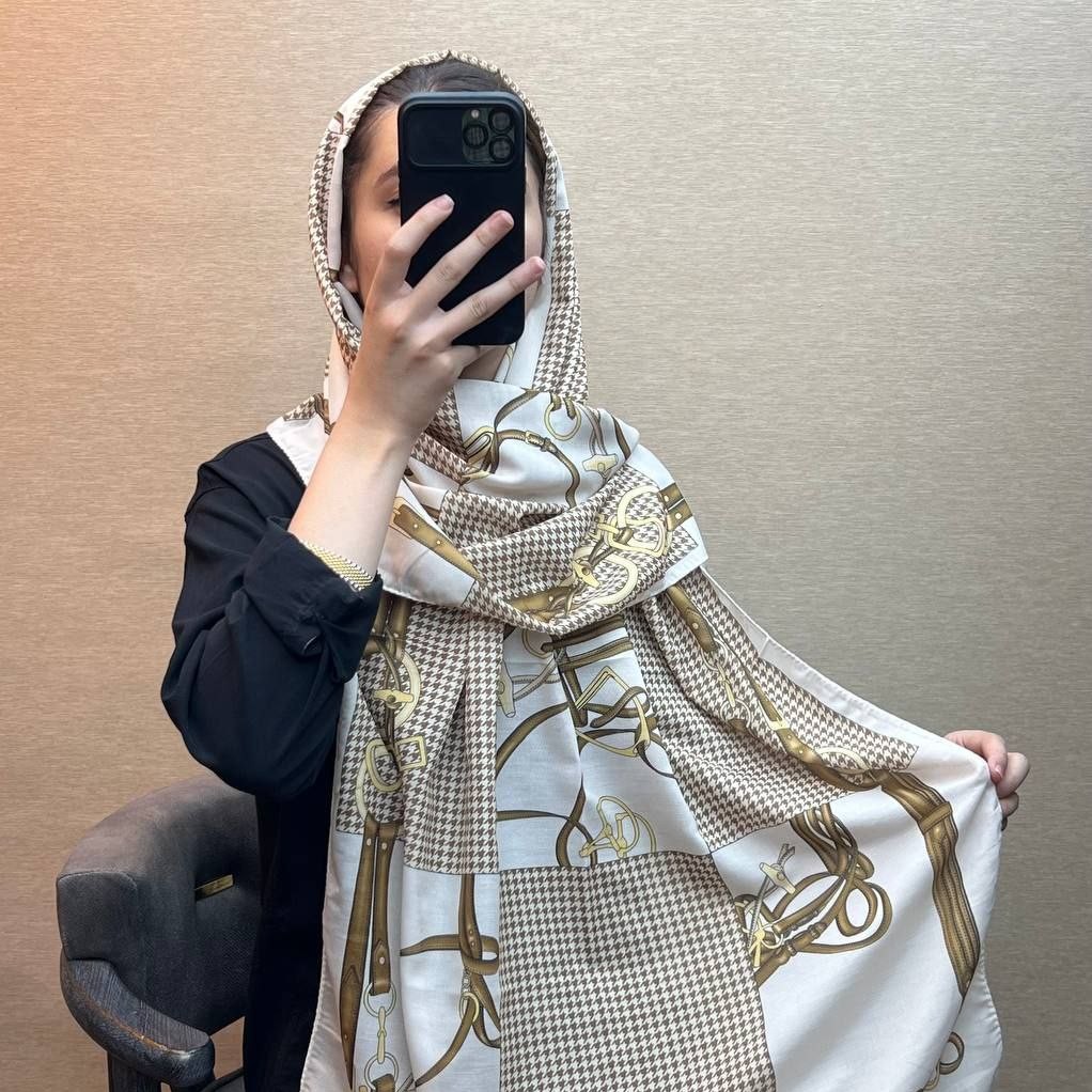 شال نخی طرحدار خنک و سبک چروک نمیشه ارسال رایگان