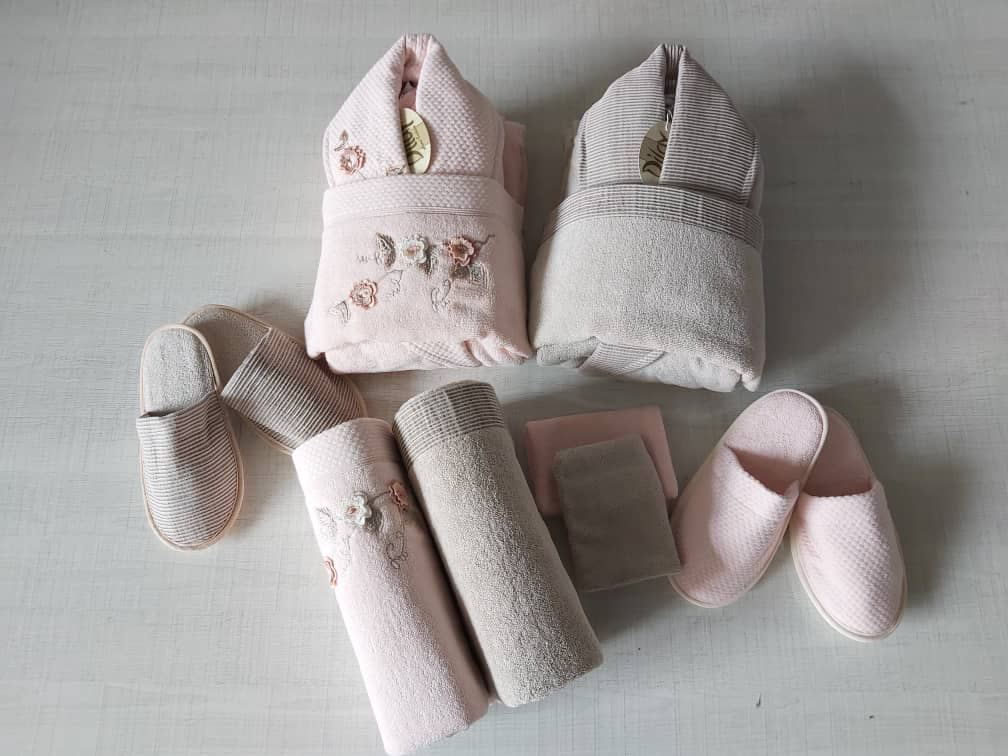 سرویس حوله عروس و داماد 10 تیکه dilay