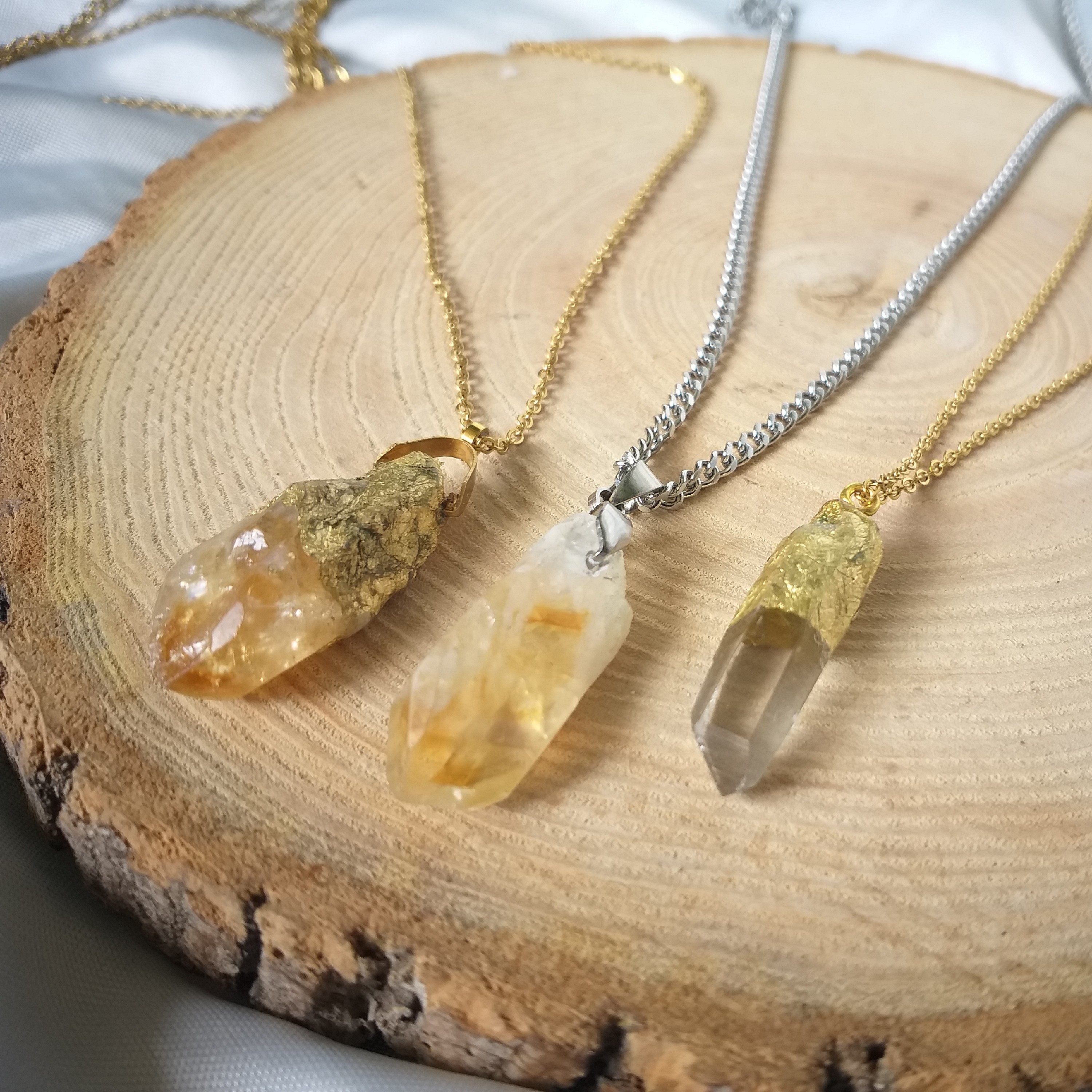 گردنبند سیترین اصلی.