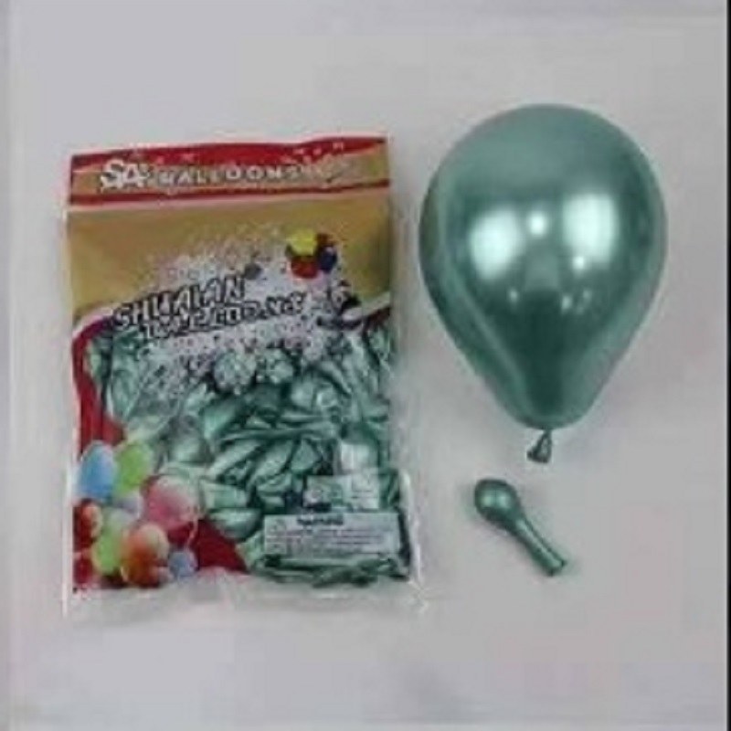 بادکنک کروم سبز پر رنگ 6 اینچ  - سایز کوچک