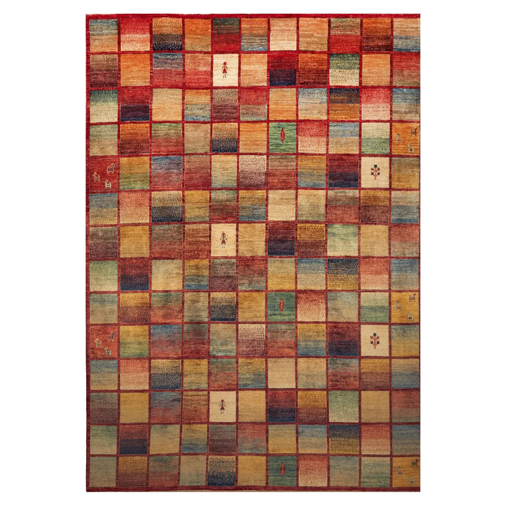 فرش ماشینی زانیس ارسال رایگان کد 805مدرن طرح چهل تیکه قرمز تک رو سایز 42x30 سانت