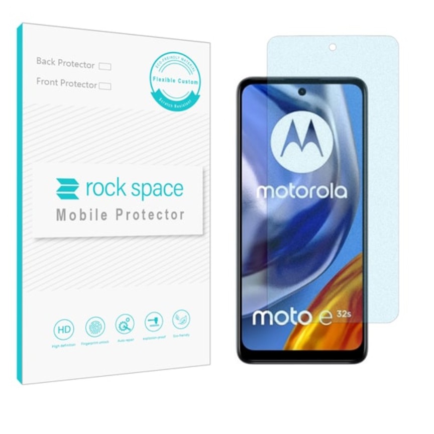  گلس نانو مات بلوکات (ضد اشعه آبی) و ضد ضربه گوشی موتورولا Moto E32S برند راک اسپیس






