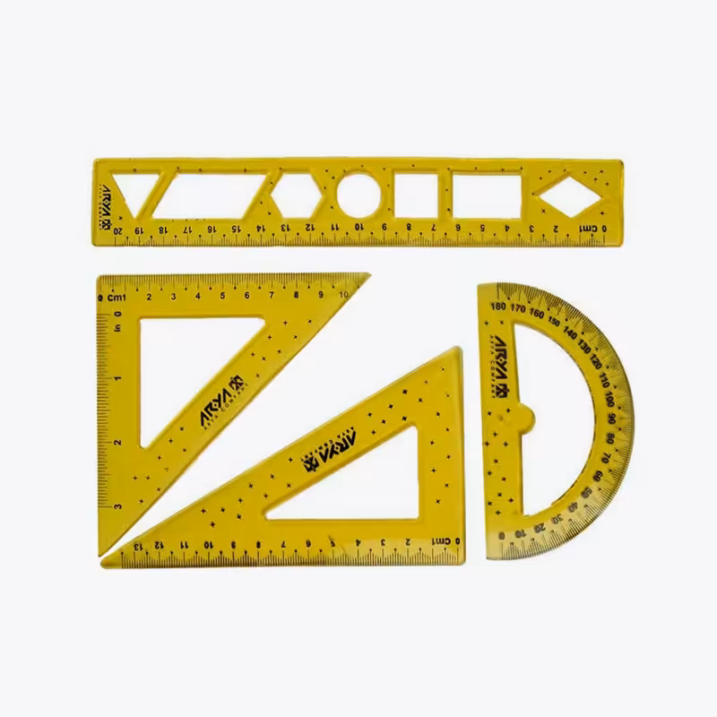 ست خط کش و گونیا ژله ای آریا