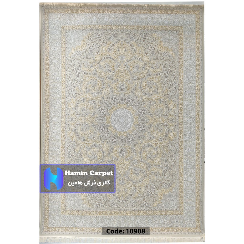 فرش 6 متری 1200 شانه تراکم 3600 نخ اکلریک گل برجسته کد AR10908