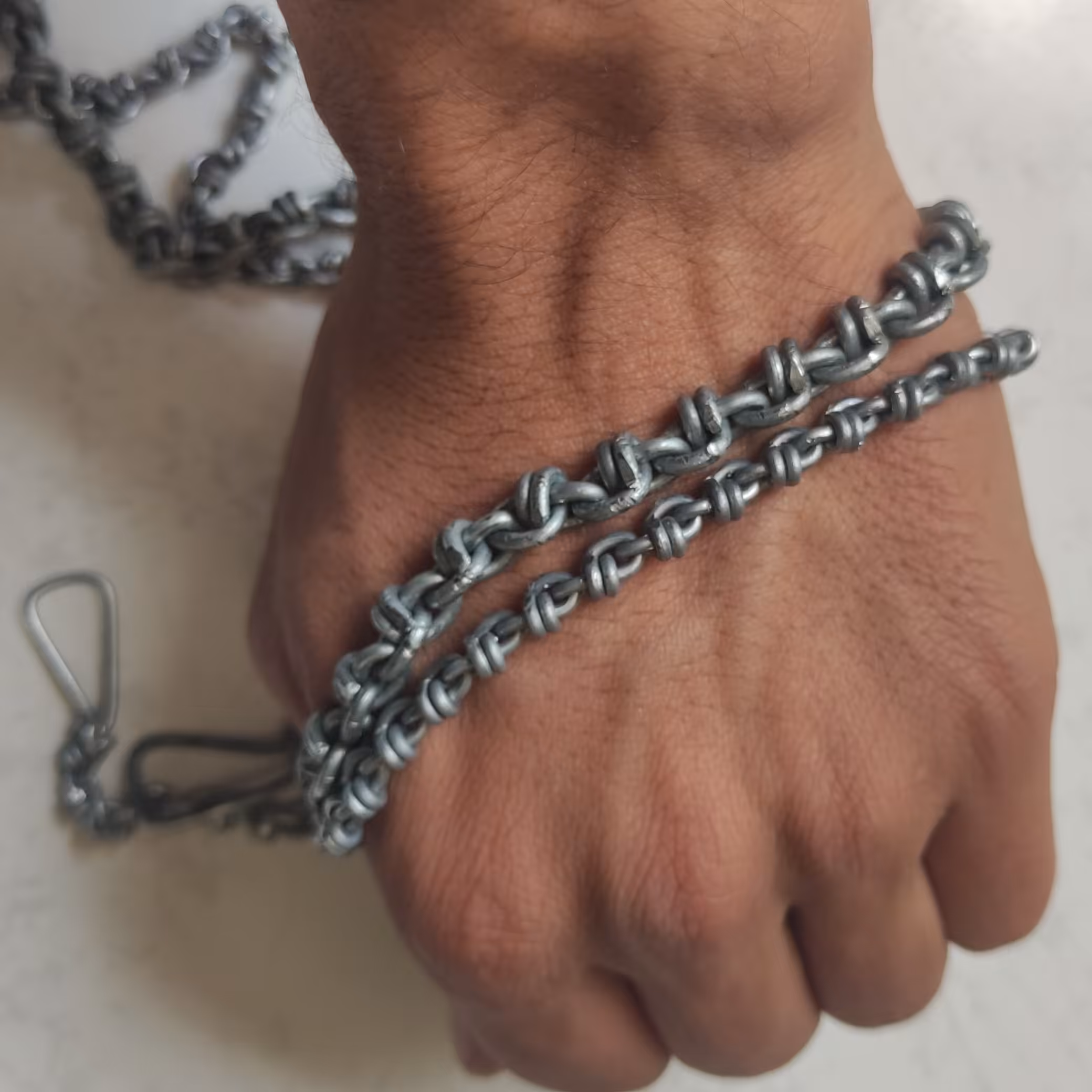 پک دو عدد زنجیر  سیمی دست باف سایر 2.5 و 1.5 mm بدون دسته