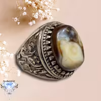 انگشتر عقیق مصور طبیعی زیبا و بینظیر 