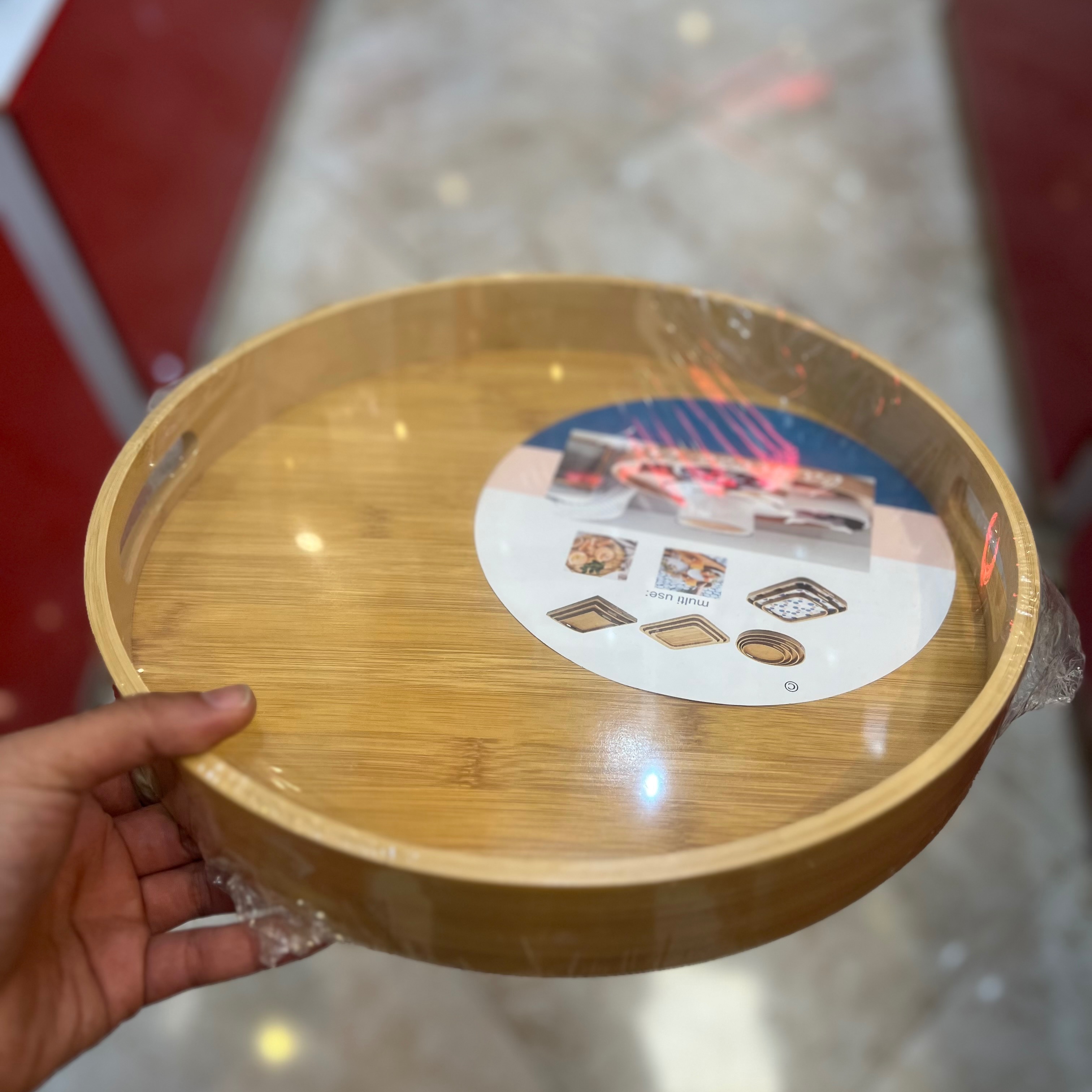 سینی گرد چوبی (بامبو)