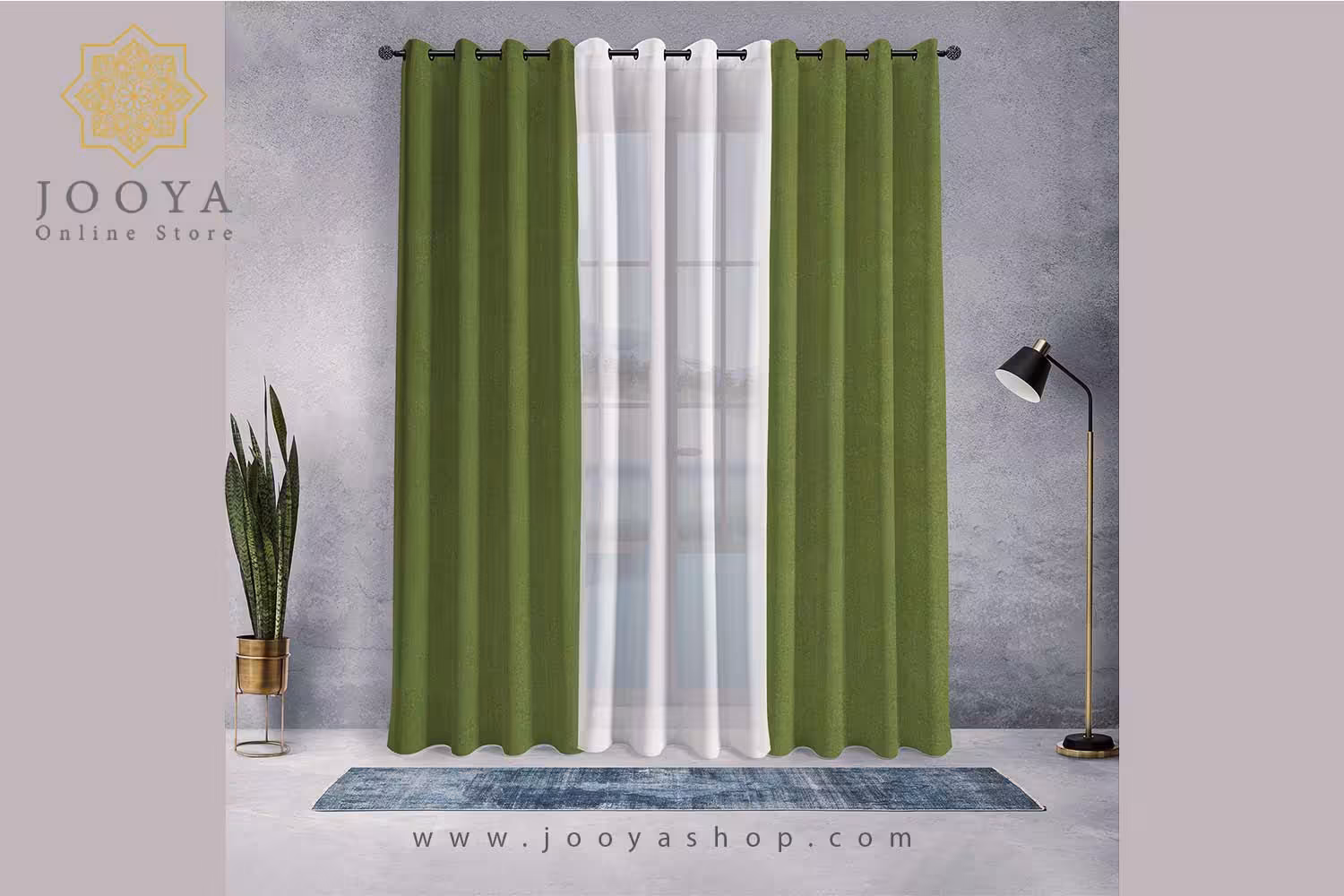 پرده آماده کتان