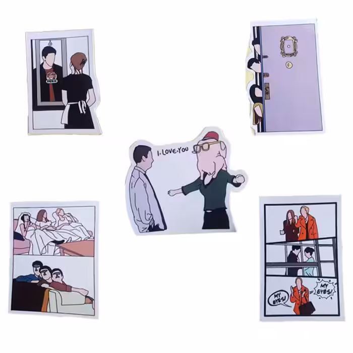 استیکر لپتاپ طرح سریال فرندز مجموعه 5 عددی