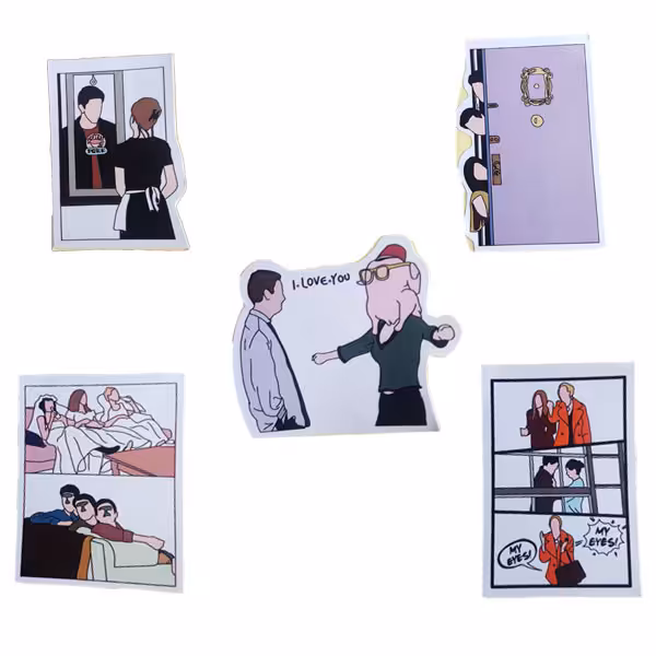 استیکر لپتاپ طرح سریال فرندز مجموعه 5 عددی