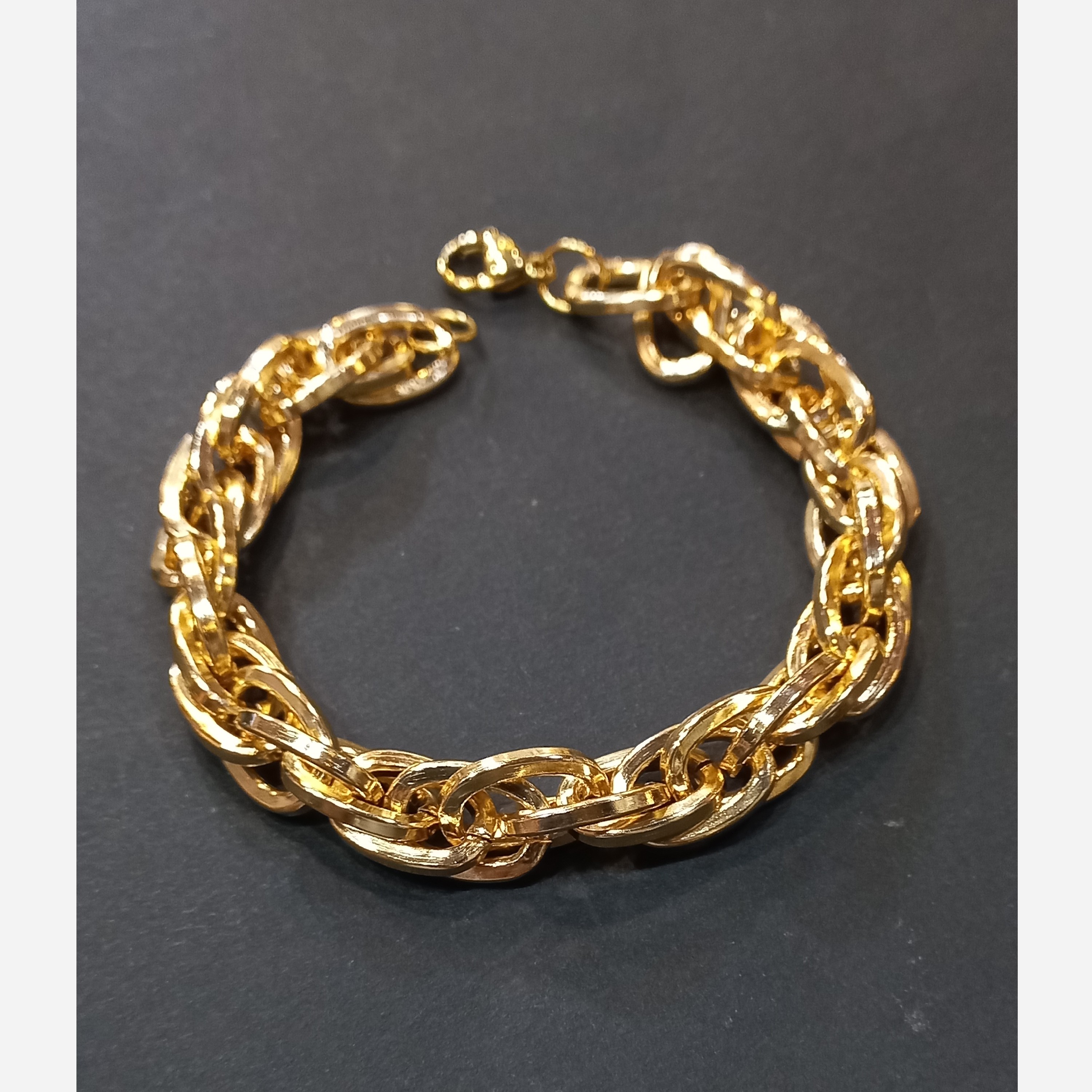 زنجیر دستبند طنابی رنگ ثابت طلایی