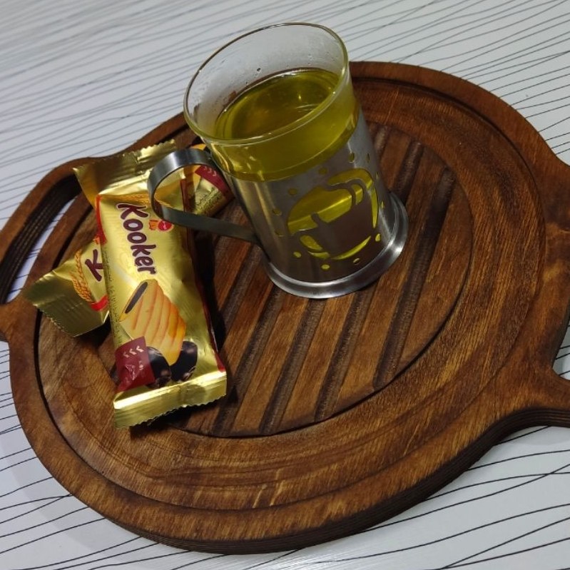 سینی سرو گرد دسته دار