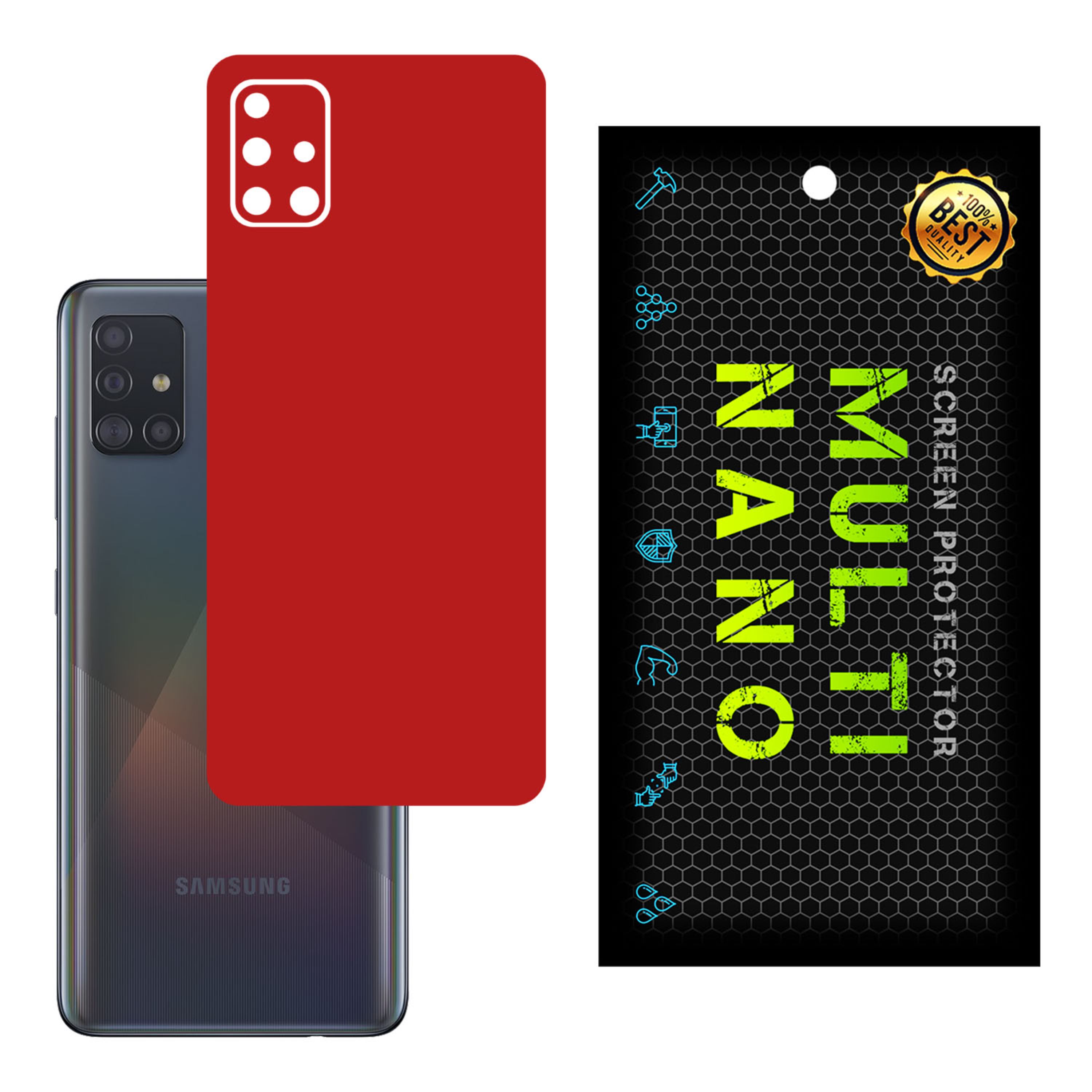 برچسب پوششی MultiNano مدل X-F1M-Red برای پشت موبایل  سامسونگ A71 4G
