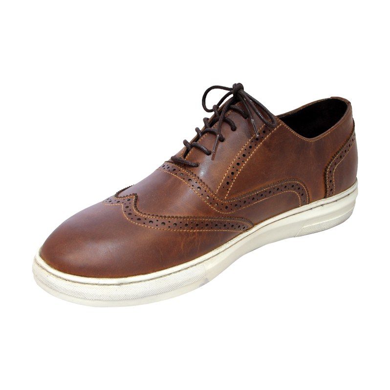 کفش چرم طبیعی مردانه روزمره کد 0013AS عسلی