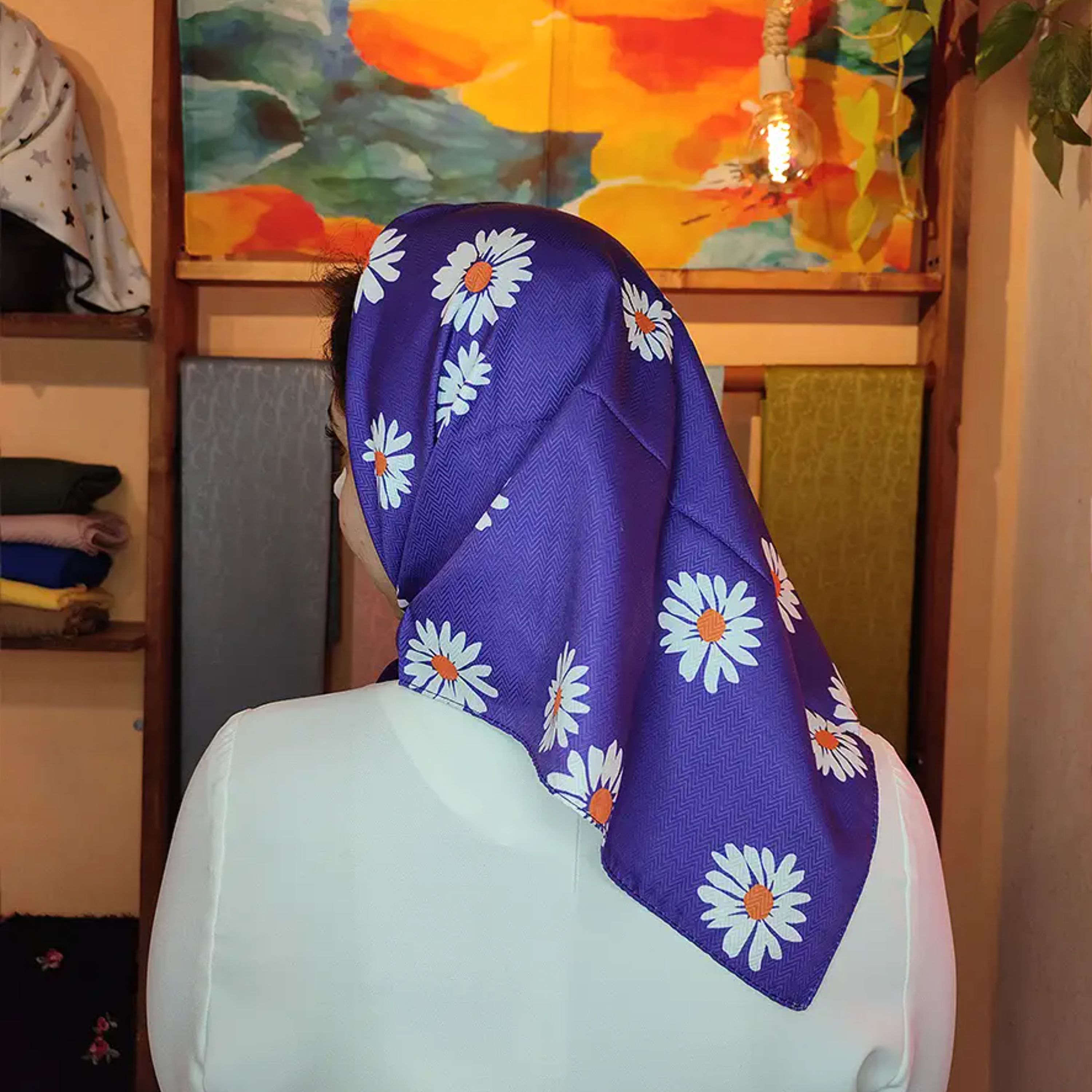 مینی اسکارف بابونه بنفش کد 2170