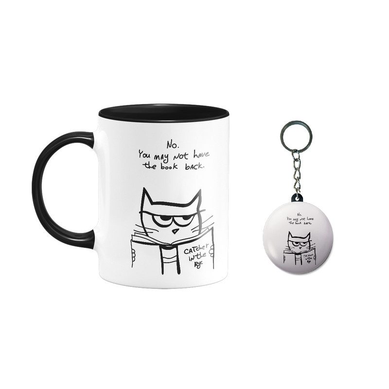 ماگ طرح گربه کد 6 به همراه جاکلیدی