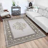 فرش ساوین کد 7403نقره ای سایز 1.5 در 2.25