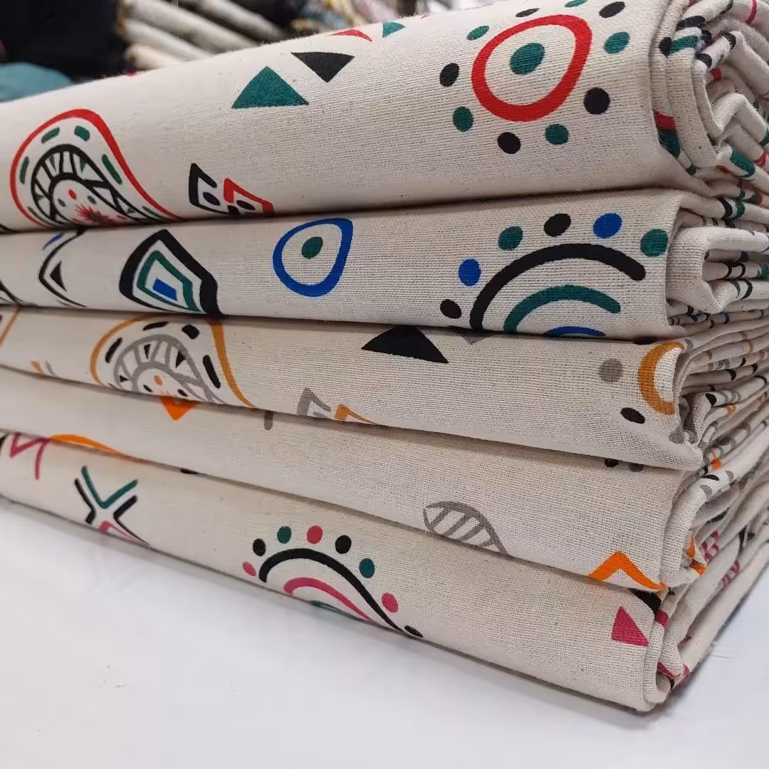 پارچه لنین چاپی در 5 رنگ (حراج)