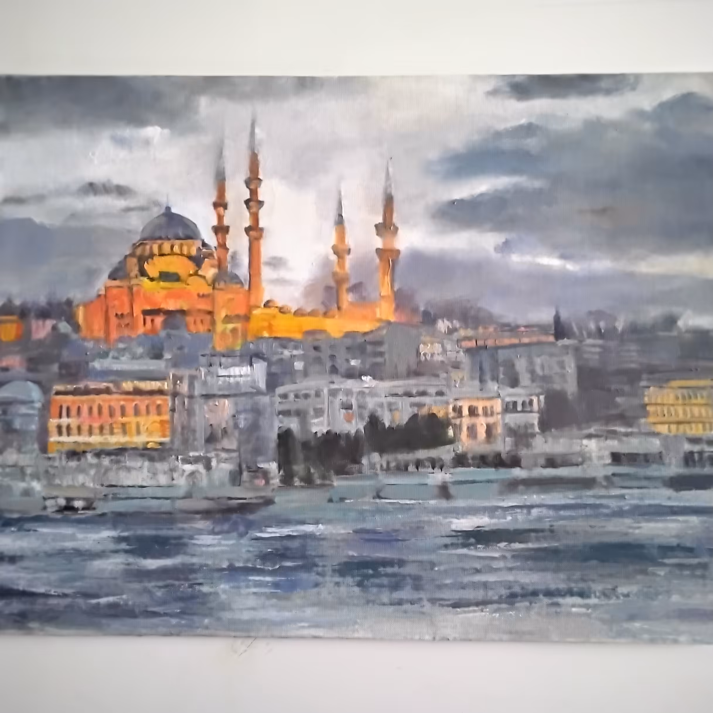 تابلو نقاشی رنگ روغن مسجد سلیمانیه در ترکیه
