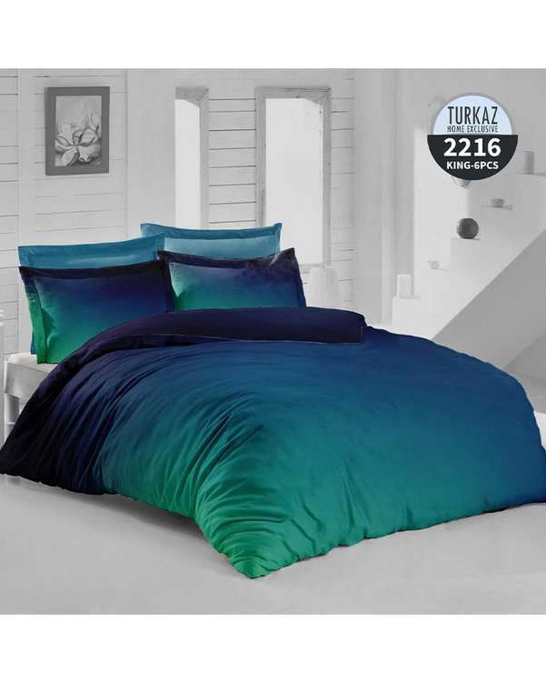 سرویس لحاف روتختی دو نفره 8 تکه میکرو تنسل گیاهی TURKAZ مدل 2216