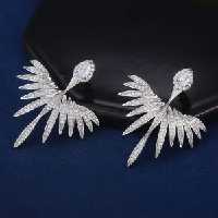 گوشواره طرح پرنده نگین دار کدE410