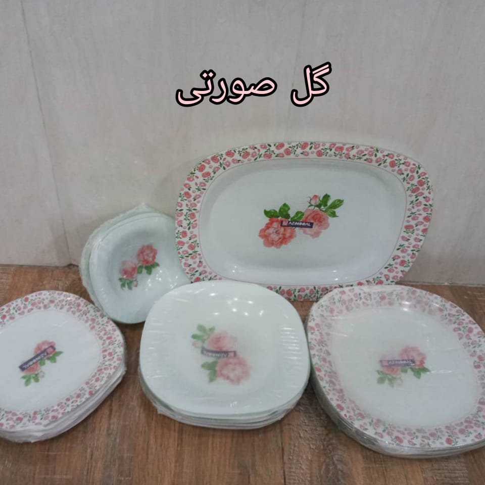 سرویس غذاخوری آذین اوپال 25 پارچه گل صورتی 