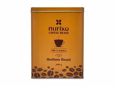 دانه قهوه بوداده ملایم عربیکا نوریکسو ۲۰۰ گرمی  nurixo Arabica Medium Roosted Coffee Beans با بهترین کیفیت و مناسب ترین قیمت
