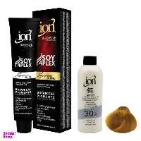 رنگ مو آیون (Ion) شماره 63 حجم 120 میلی‌لیتر رنگ بلوند طلایی تیره + اکسیدان نه درصدی حجم 180 میلی‌لیتر
