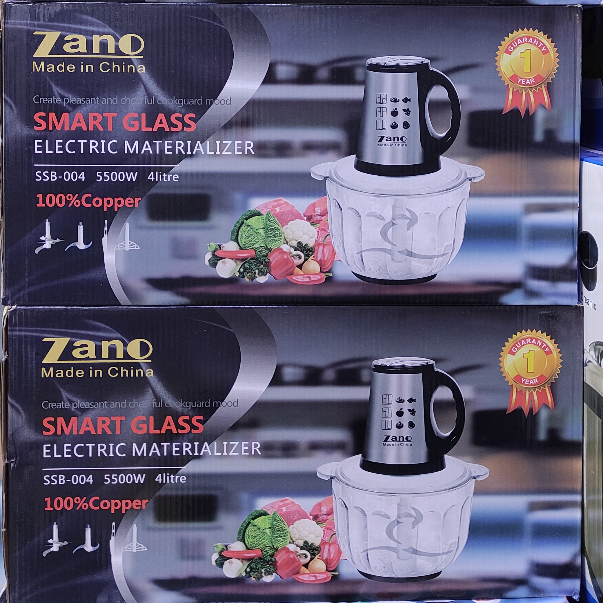 خردکن زانو 4 لیتر 5500 وات کاسه شیشه 