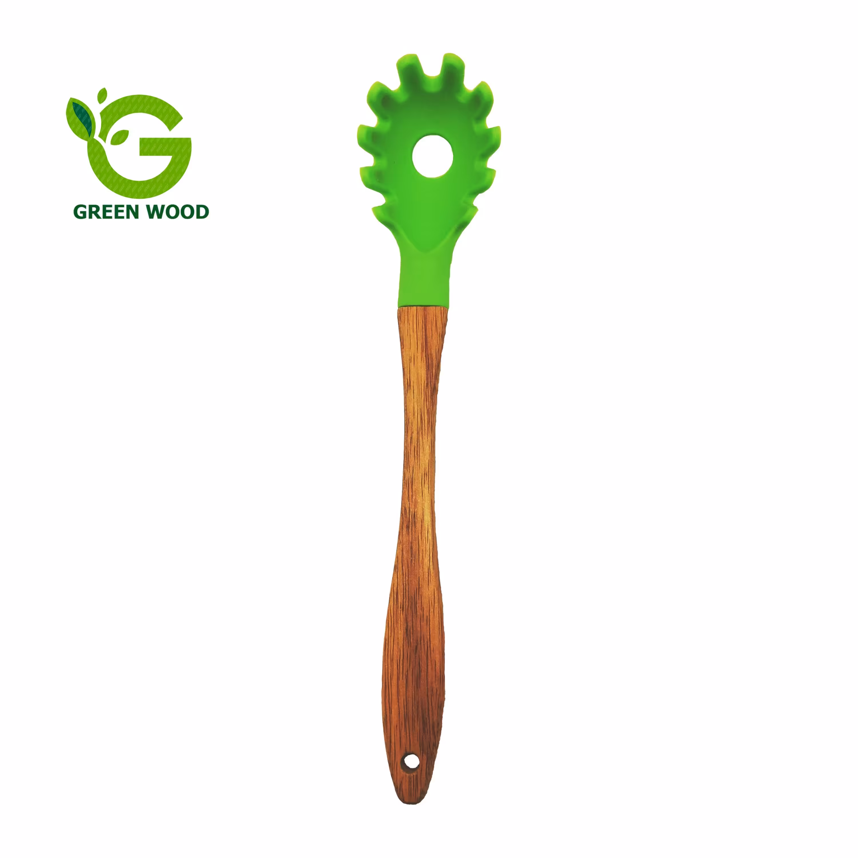 چنگال ماکارونی سیلیکونی دسته چوبی بامبو کد Gw130701001