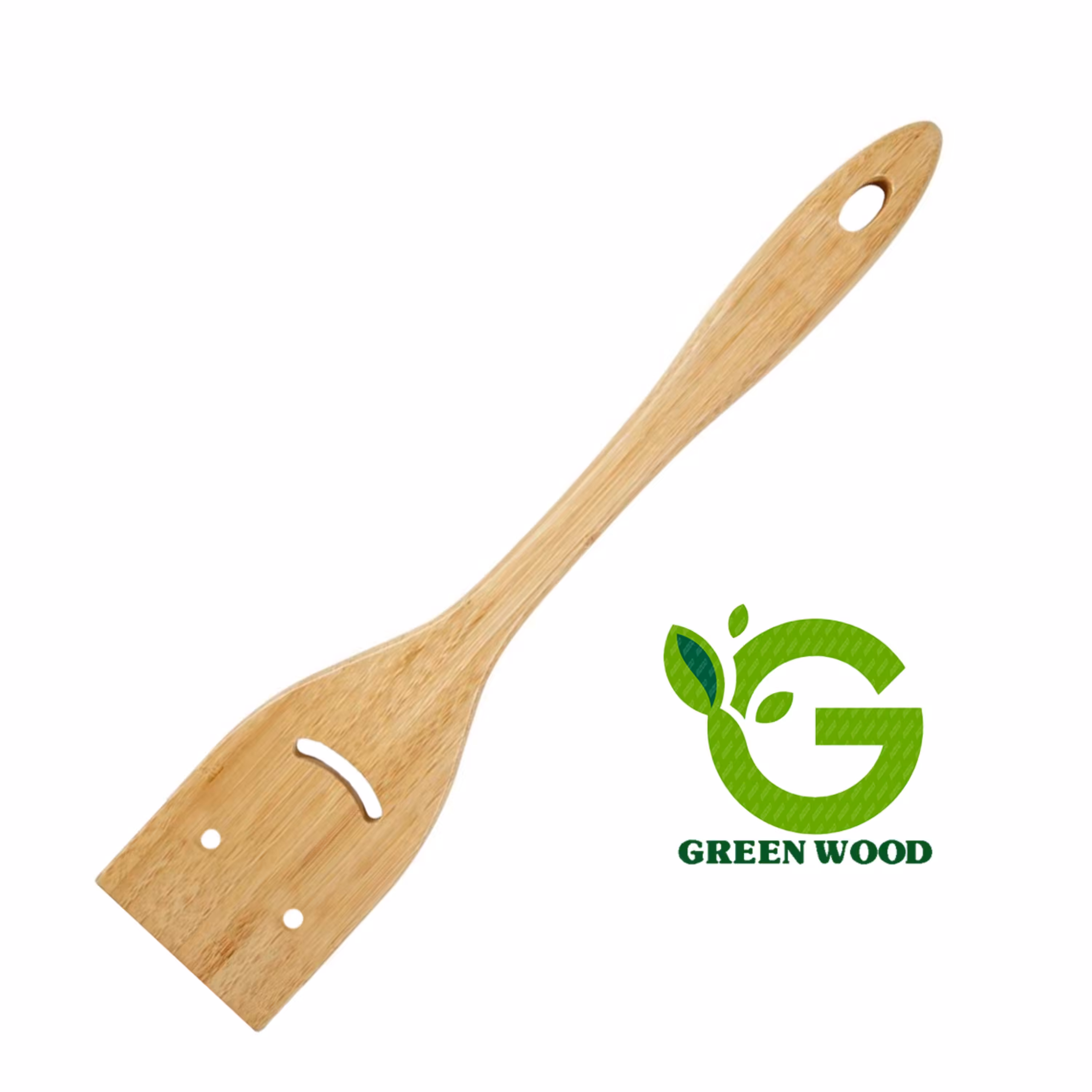 کفگیر آشپزی چوبی بامبو  طرح لبخند کد Gw40202009