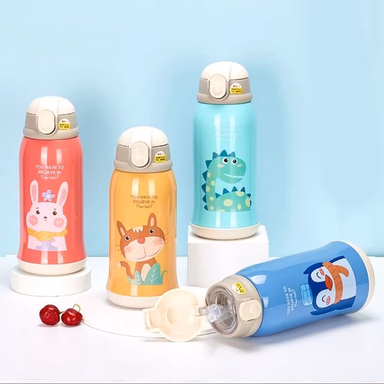 فلاسک استیل فانتزی حیوانات کیف دار + قمقمه