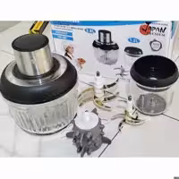 خردکن برقی دوقلو  پاناسونیک حک شده دو تیغه طلایی مدل HM-1863 (غذاساز دو کاسه پیرکس(