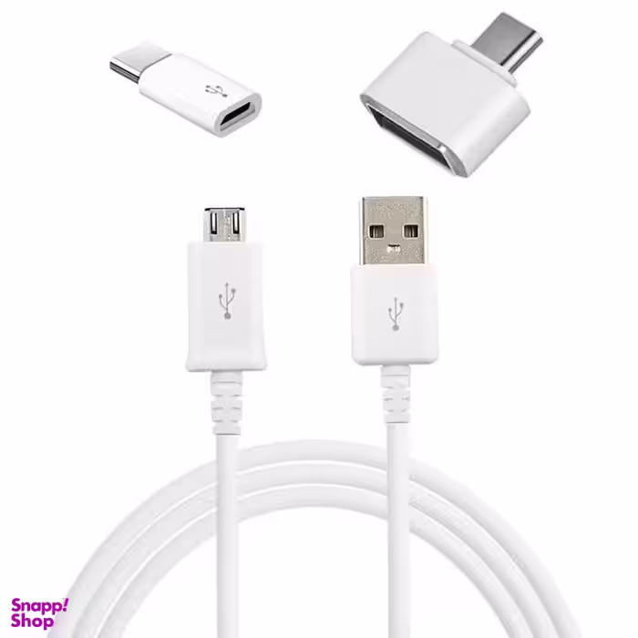 کابل تبدیل USB به Micro USB مدل Ep-Dg925Uwe به طول 1.2m به همراه مبدل Otg Micro USB و Micro USB به USB-C