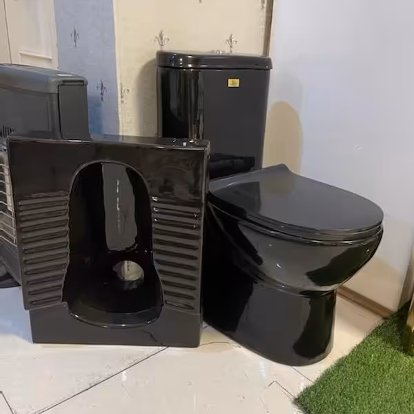 ست توالت فرنگی و توالت ایرانی مشکی